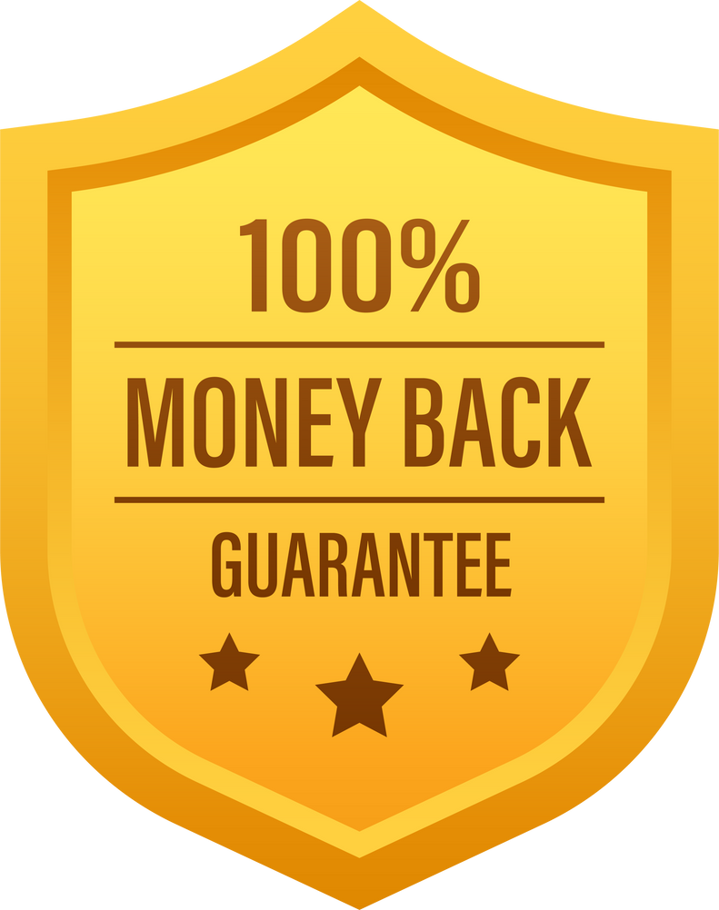 Money back guarantee. Ribbon banner. Sale tag. Sale banner badge. Vector stock illustration.